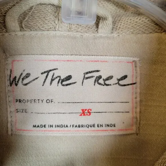 Free People Womens Carmen Moto Zip Hoodie Pocket Jacket Size XS Brown Boho Fall - Picture 5 of 9